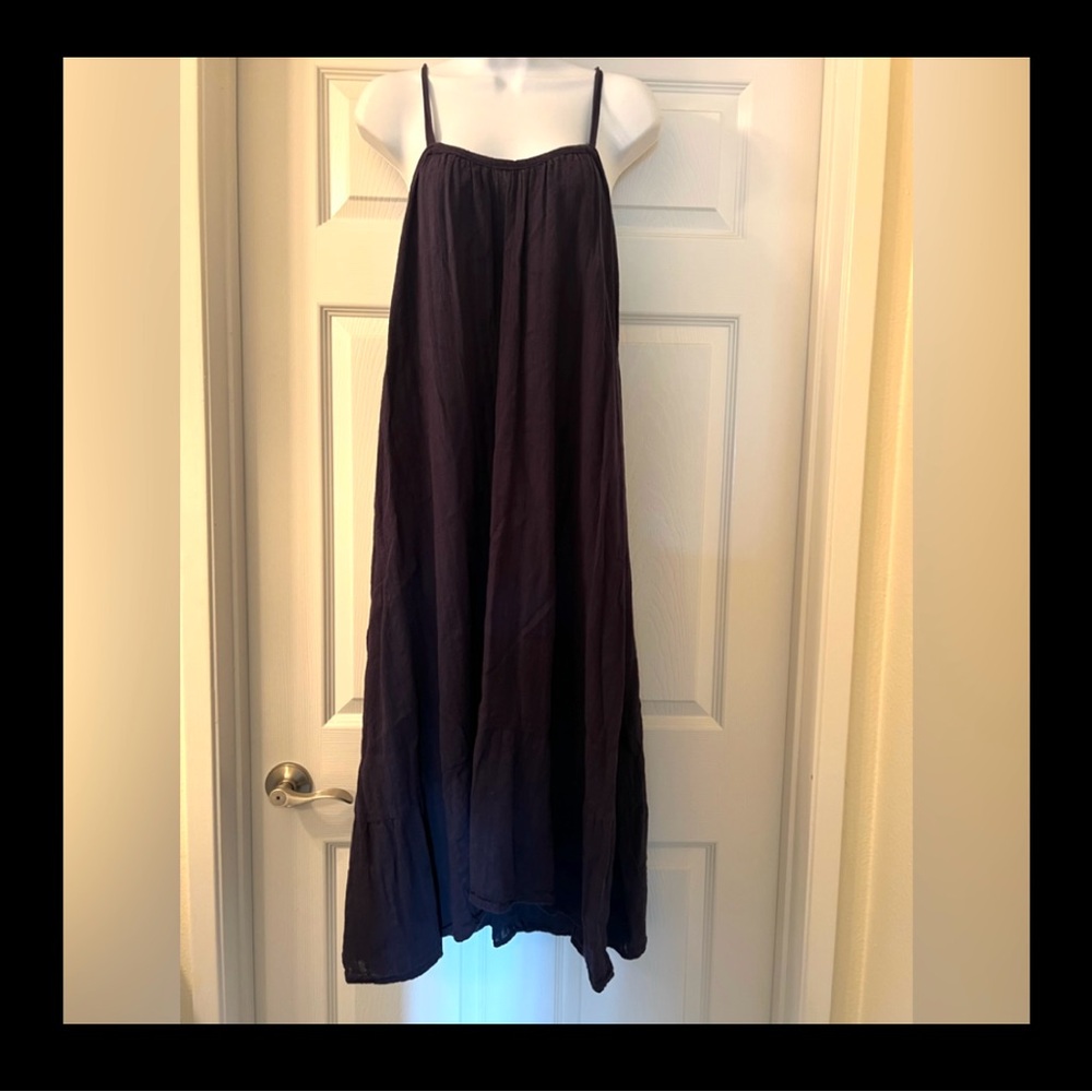 XIRENA Elegant Navy Maxi Skirt-100% cotton